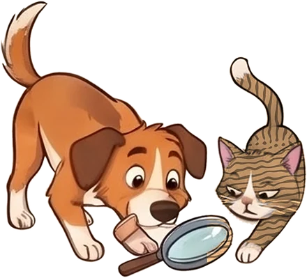 El perro y el gato caminando por el barrio